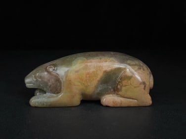 An Exquisite White Jade Bear Ornament