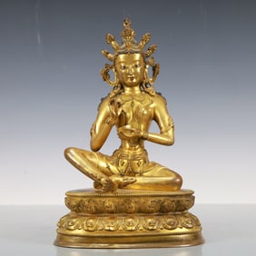 A Exquisite Gilt Bronze Statue of Bodhisattva
