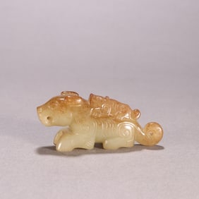 An Exquisite White Jade Tiger Ornament