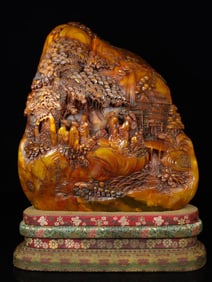 An Exquisite Shoushan Stone Character and Story Pattern Seal Ornament