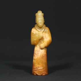 An Exquisite White Jade Figure Ornament
