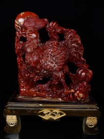 An Exquisite Tianhuang Stone Rooster Pattern Ornament