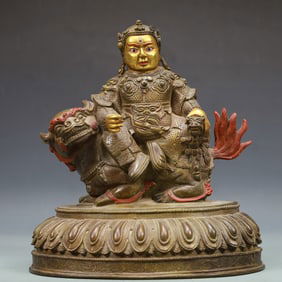 A Exquisite Gilt Bronze Statue of Heavenly King