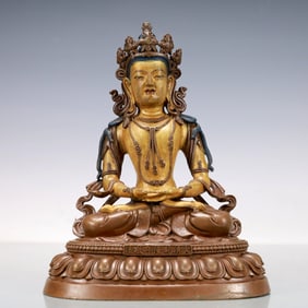 A Exquisite Gilt Bronze Statue of Amitayus
