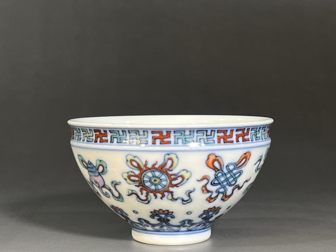 An Exquisite Doucai Eight Treasures Pattern Cup (1 of 8)
