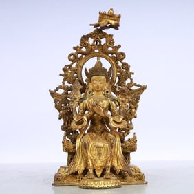 A Exquisite Gilt Bronze Statue of Tara