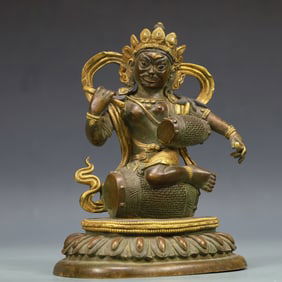 A Exquisite Gilt Bronze Statue of Mammon