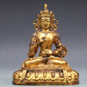 A Exquisite Gilt Bronze Statue of Tara