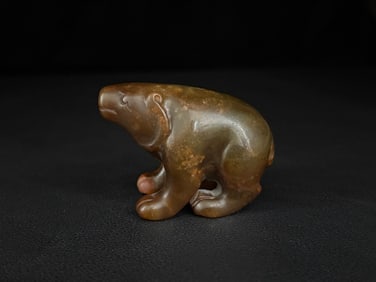 An Exquisite White Jade Bear Ornament