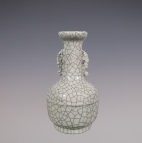 An Exquisite Ru yao Double-Ears Vase