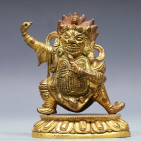 A Exquisite Gilt Bronze Statue of Mammon