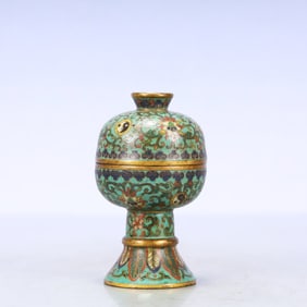 A Exquisite Cloisonne Lotus Pattern Censer
