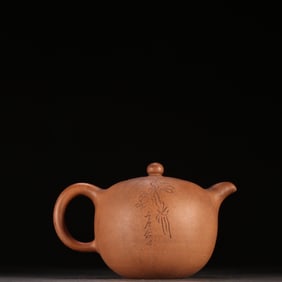 An Exquisite Purple Sands Flower Pattern with poem Teapot