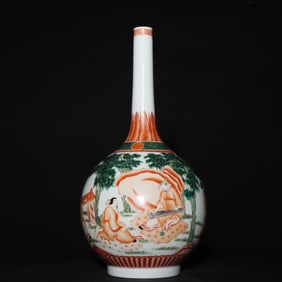 An Exquisite Wucai Character and Story Pattern Vase
