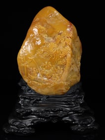 An Exquisite Tianhuang Stone Landscape and Figure Pattern Ornament