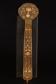 An Exquisite Gilt Bronze Lotus Pattern Ruyi