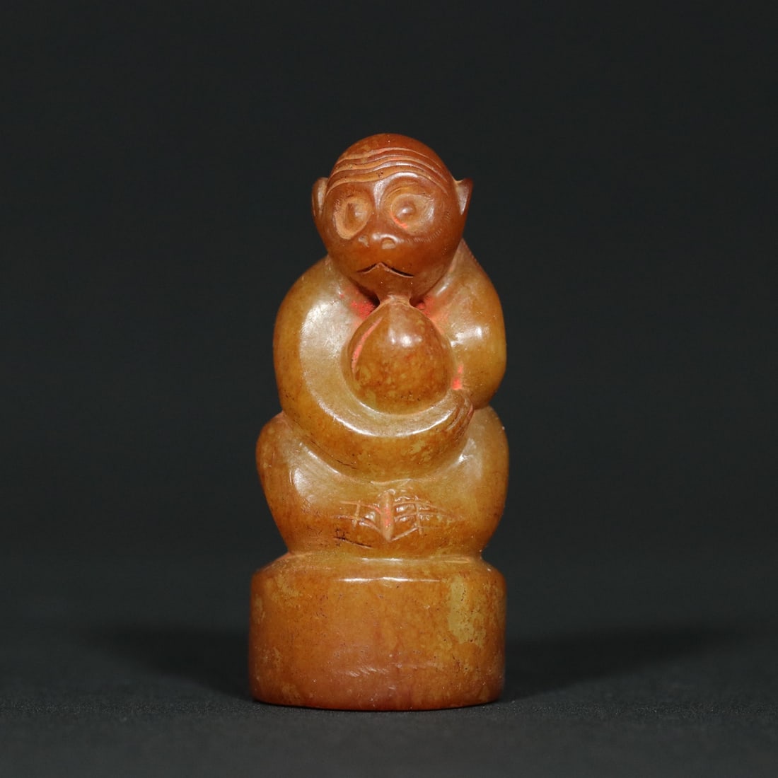 An Exquisite White Jade Monkey Seal (1 of 9)