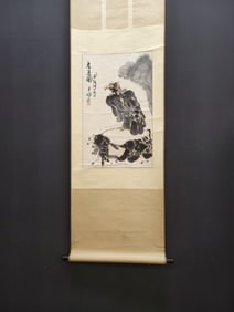 A Chinese Vertical Scroll Ink Painting of Flower and Bird on Paper