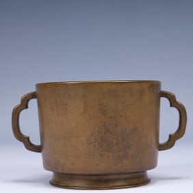 An Exquisite Bronze Double-Ears Censer