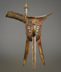 An Exquisite Bronze Beast-Face Pattern Goblet