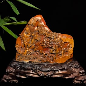 An Exquisite Shoushan Stone Character and Story Pattern Ornament