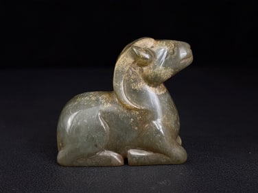 An Exquisite White Jade Sheep Ornament