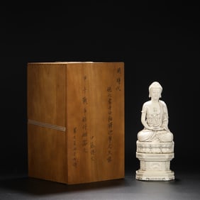 An Exquisite Blance-De-Chine Statue of Sakyamuni