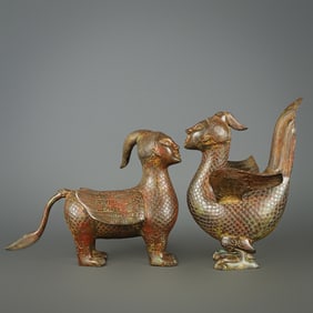 A Pair of Exquisite Bronze With Inscription Ornament