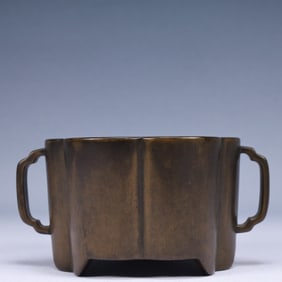An Exquisite Bronze Double-Ears Censer