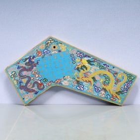 A Exquisite Cloisonne Dragon Pattern with poem Ornament