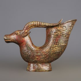 An Exquisite Bronze Sheep-Shaped Cup