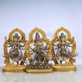 A Exquisite A Set of Gilt Bronze Statue of Gautama’s Mother
