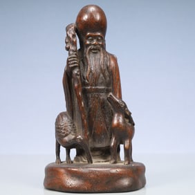 An Exquisite Eaglewood Statue of Longevity