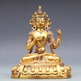 A Exquisite Gilt Bronze Statue of Tara