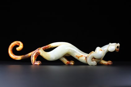 An Exquisite White Jade Tiger Ornament