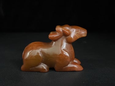 An Exquisite White Jade Deer Ornament