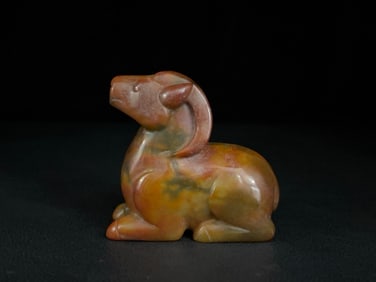 An Exquisite White Jade Sheep Ornament