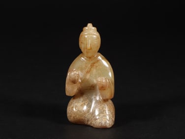 An Exquisite White Jade Figure Ornament