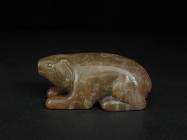 An Exquisite White Jade Bear Ornament