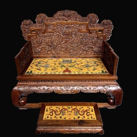 An Exquisite Huali Wood Throne