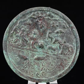 An Archaic Bronze Character and Story Pattern Round Mirror