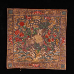 An Exquisite Embroidery Crane Pattern Civil Official Rank Badges