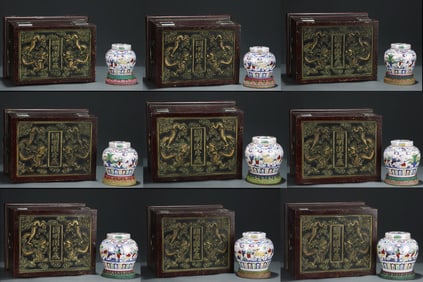 A Set of Fine Doucai Character and Story Pattern Jars