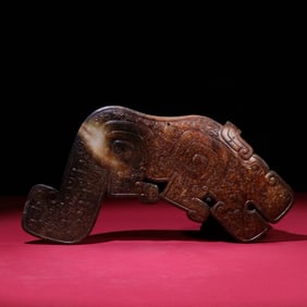 An Exquisite White Jade Tiger Pattern Ornament