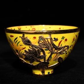 An Exquisite Wucai Flower and Fish Pattern Cup