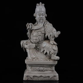 An Exquisite Blance-De-Chine Statue of Guangong