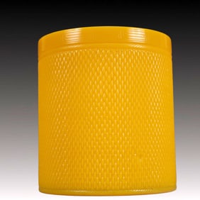 A Precious Coloured glaze Yellow Glazed Brush Pot