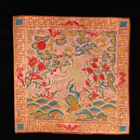 An Exquisite Embroidery Crane Pattern Civil Official Rank Badges