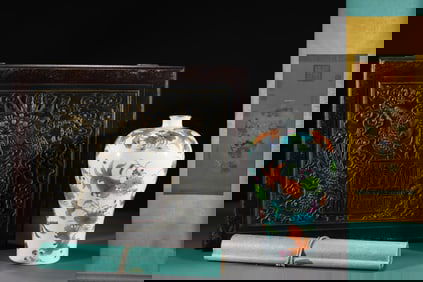 A Rare Famille-Rose Lotus Fish Pattern Vase