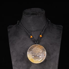 An Exquisite Crystal Statue of Maitreya Buddha Pendant